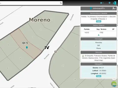 Terreno en Venta en Cuartel V, USD 428.000