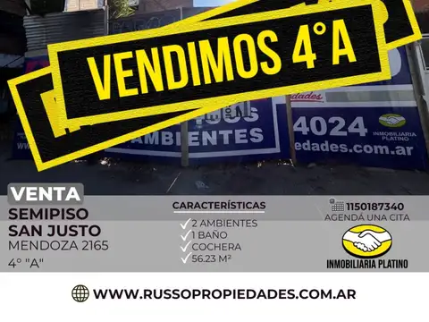 Venta Semipiso 2 Ambientes San Justo