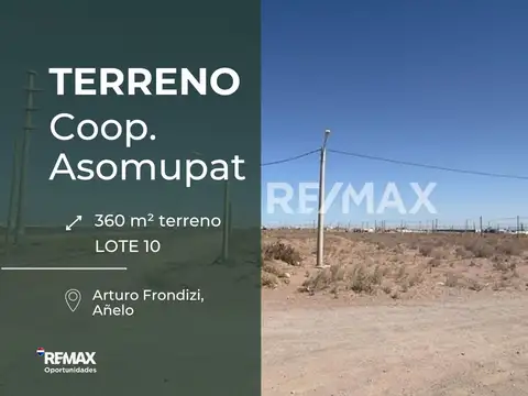 TERRENO EN VENTA EN ASOMUPAT AÑELO VACA MUERTA