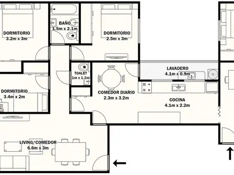 Departamento en Venta de 4 dormitorios