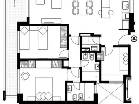 Departamento 4 ambientes con 2 baños