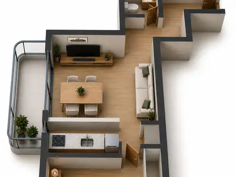 Departamento en Venta de 1 dormitorio