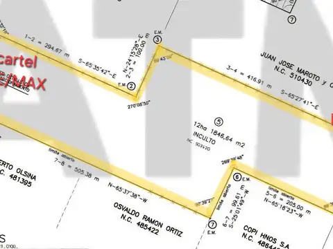 Terreno en Venta de 121846,0 m2