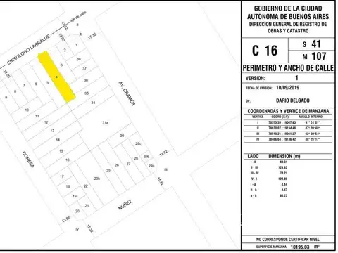Terreno en Venta en Saavedra, USD 950.000