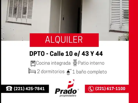 DEPTO 2 DORM CON PATIO - ZONA CENTRO LA PLATA