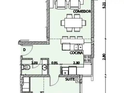 Departamento en Venta de 1 dormitorio