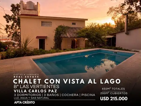 Venta Gran Chalet De 3 Dormitorios Con Piscina Barrio Las Vertientes – Villa Carlos Paz