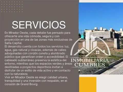 Loteo En Venta Mirador Oeste Grand Bourg