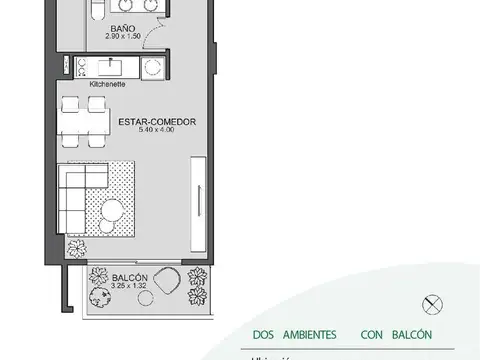 Departamento en Venta de 2 ambientes
