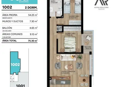 Departamento en Venta de 2 dormitorios