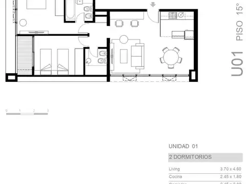 Departamento en Venta en Centro, USD 138.000
