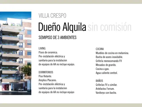 DUEÑO DIRECTO SEMIPISO 3 AMBIENTES