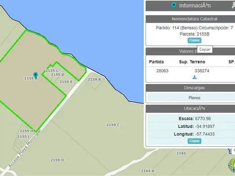 Campo en venta Berisso   Rio de La Plata   33 Hectareas