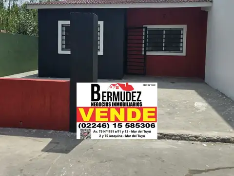 Venta chalet 4 ambientes al frente, a 2 cuadras del mar calle 68 entre 2 y 3 mar del tuyu