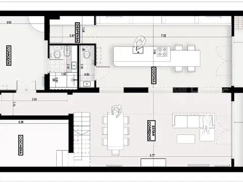 Casa 4 ambientes con 4 baños