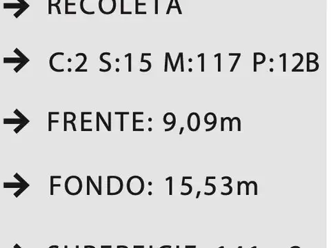 Terreno en Venta en Recoleta, USD 1.150.000