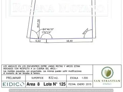 Terreno en Venta de 832,0 m2
