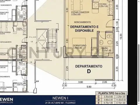 Monoambiente EN VENTA Ituzaingó Edificio NEWEN I