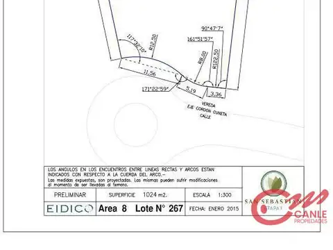 Terreno en Venta de 1024,0 m2
