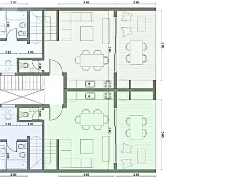 Departamento 4 ambientes con 2 baños