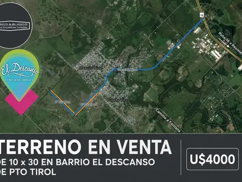 TERRENO EN VENTA – BARRIO EL DESCANSO | PUERTO TIROL