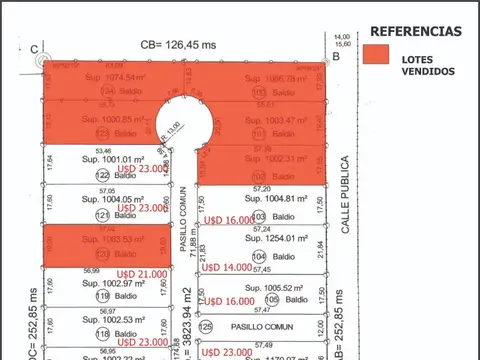 Terreno en Venta de 1000,0 m2