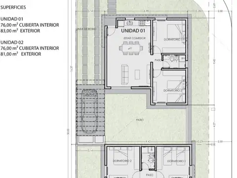 Casa 3 ambientes con 1 baño