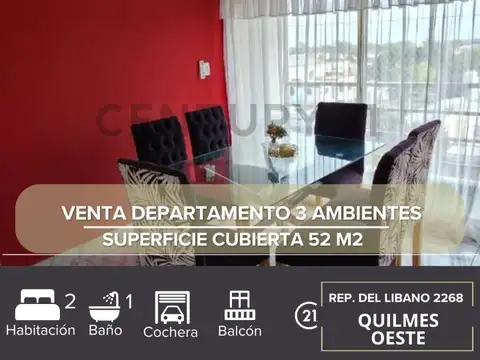 VENTA DEPARTAMENTO 3 AMBIENTES QUILMES OESTE