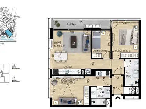 Departamento en Venta de 3 dormitorios