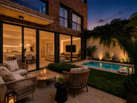 Dúplex 4 ambientes con piscina jardín y Cochera