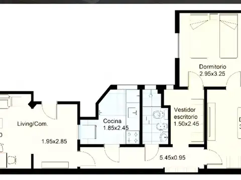 Departamento Alquiler San Nicolas 2 habitaciones PAQUETE