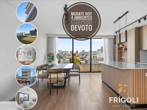 Dpto 4 Ambientes  de 241 m2 totales  (4° "B") con Terraza Propia de 125 m² - Parrilla