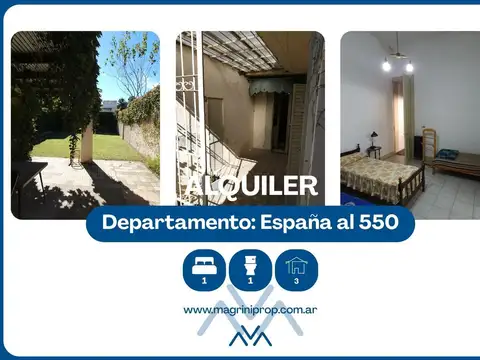 ALQUILER Casa 1 Habitación con Gran Parque, España al 500, Pergamino