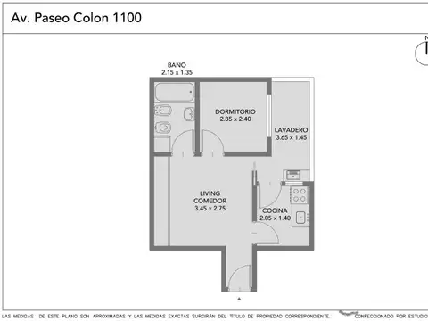 Departamento en Venta de 1 dormitorio
