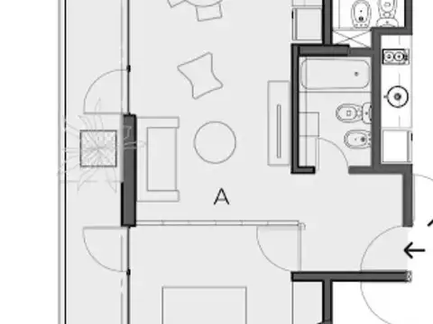 Departamento 2 ambientes con 1 baño