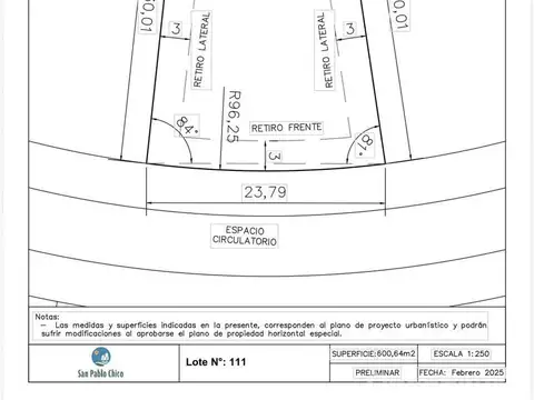Terreno en  SAN PABLO CHICO. TENEMOS VARIAS LOTES  CON FINANCIACION  