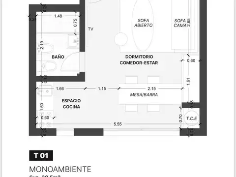 Departamento en Alquiler con 1 cochera