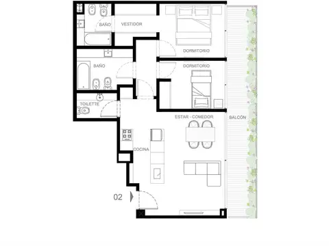 Departamento en Venta de 3 ambientes