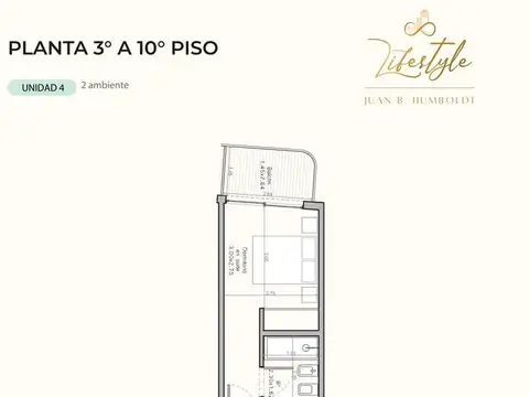 Departamento en Venta de 1 dormitorio