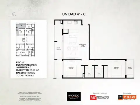 Depto 2 dorm - a estrenar - Casco de Pacheco - Tigre - Pozzi Inmob