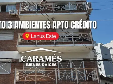 Depto de 3 amb en pleno lanus este. Apto credito, ideal 1ra vivienda o inversor