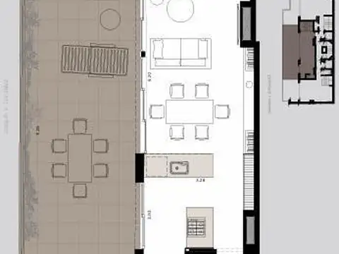 Departamento 3 ambientes con 2 baños