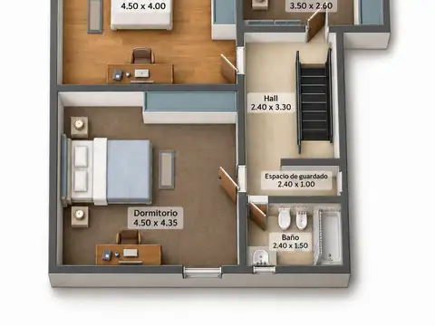 Depto Tipo Casa 5 ambientes con 2 baños