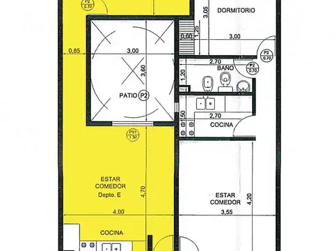 Departamento en Venta de 1 dormitorio