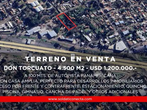 Terreno en  Venta de 4.500 m2 - Don Torcuato