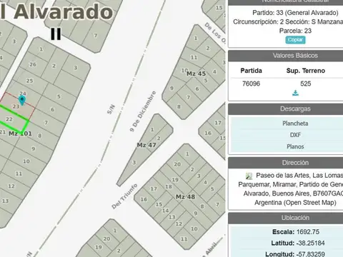 Terreno en Venta de 525,0 m2