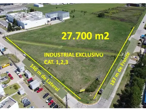 Venta terreno Industrial Categ, 1,2,3 de 27.700 m2 en Parque Industrial Pilar