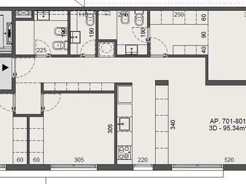 Apartamento de 3 dormitorios, con balcón y parrillero. Entrega: fines 2027