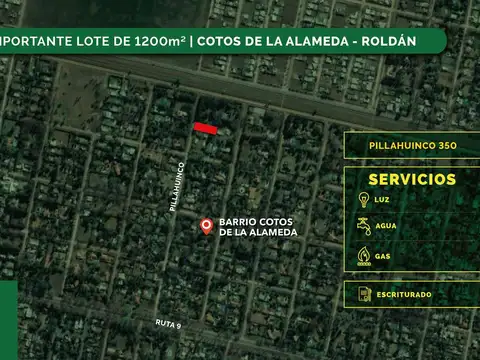 Terreno en venta Cotos de la Alameda Roldan de 1200m2
