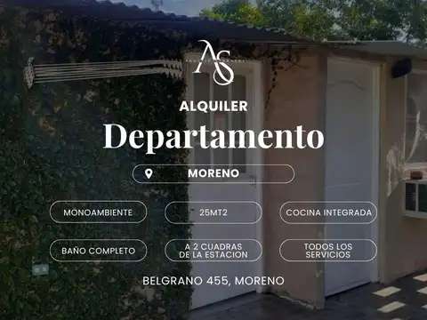 departamento en alquiler  en moreno